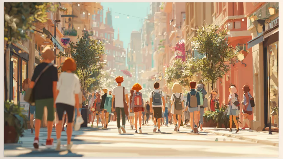 Procedural crowds Blender Addon - Sample 1