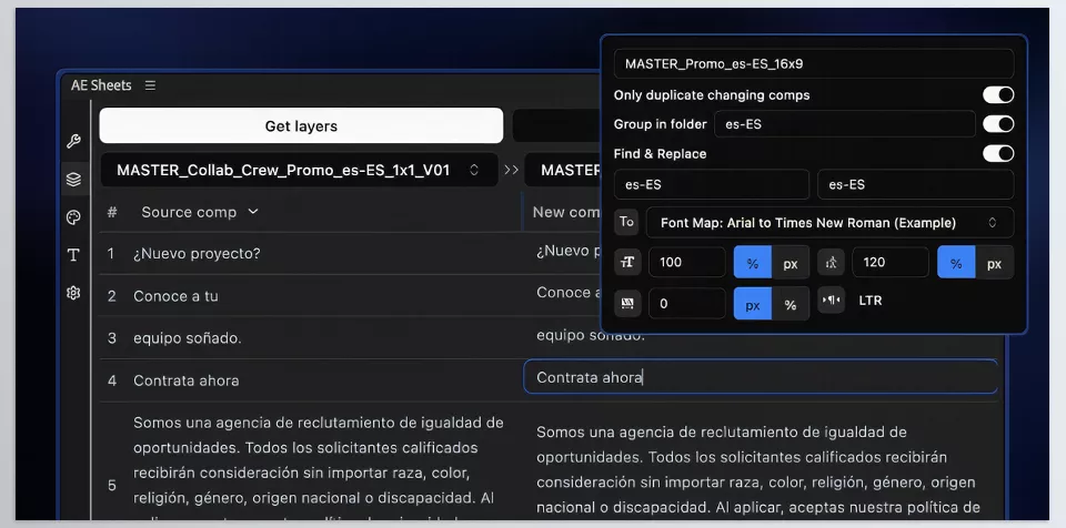 AE Sheets - Sample 1