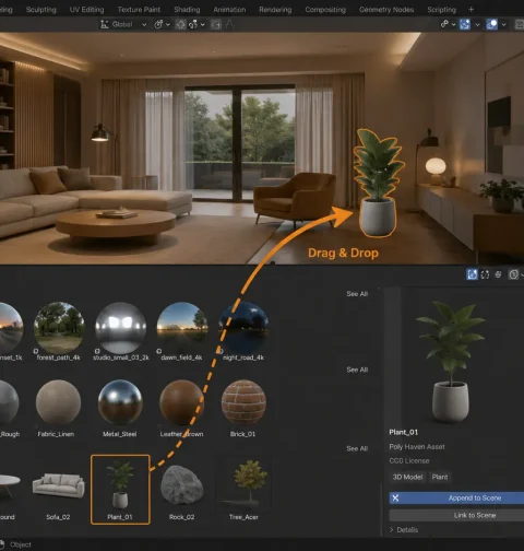 Poly Haven Asset Browser - Blender Addon by Superhivemarket 7